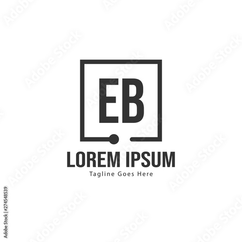 Initial EB logo template with modern frame. Minimalist EB letter logo vector illustration