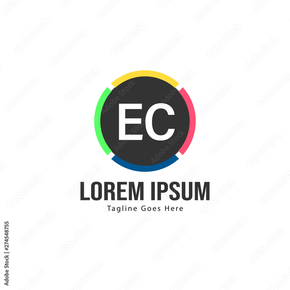 Initial EC logo template with modern frame. Minimalist EC letter logo vector illustration Initial EC logo template with modern frame. Minimalist EC letter logo vector illustration