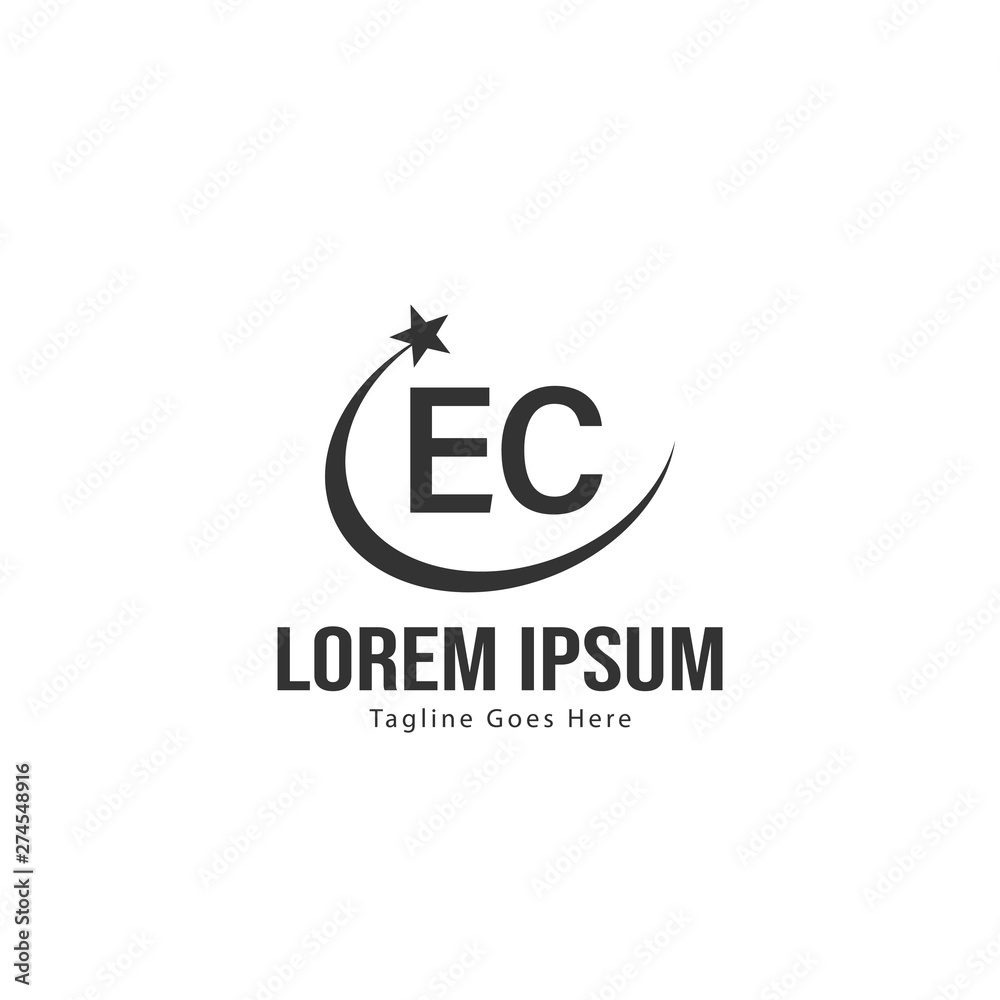 Initial EC logo template with modern frame. Minimalist EC letter logo vector illustration Initial EC logo template with modern frame. Minimalist EC letter logo vector illustration