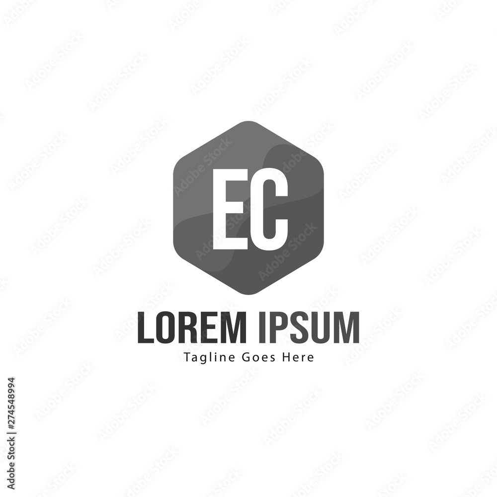 Fototapeta premium Initial EC logo template with modern frame. Minimalist EC letter logo vector illustration
