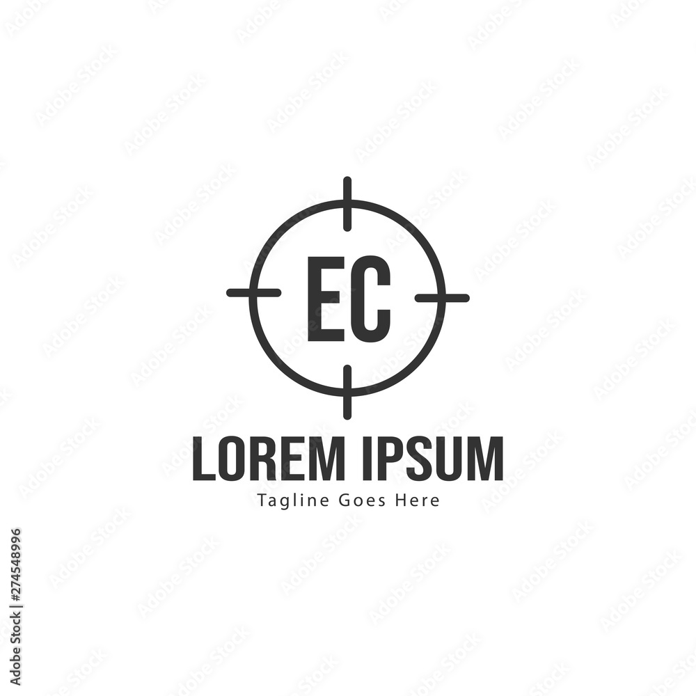 Initial EC logo template with modern frame. Minimalist EC letter logo vector illustration Initial EC logo template with modern frame. Minimalist EC letter logo vector illustration