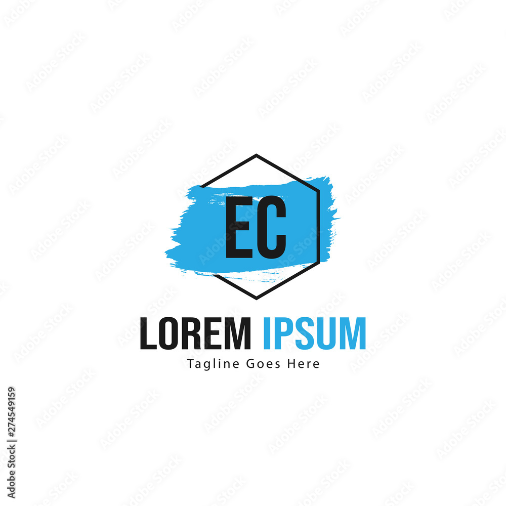 Initial EC logo template with modern frame. Minimalist EC letter logo vector illustration Initial EC logo template with modern frame. Minimalist EC letter logo vector illustration