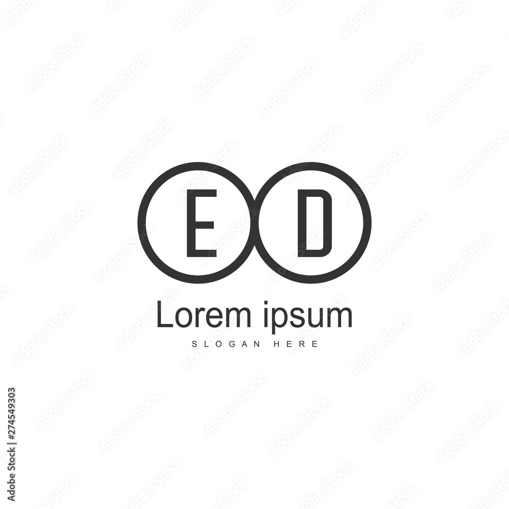 Initial ED logo template with modern frame. Minimalist ED letter logo vector illustration Initial ED logo template with modern frame. Minimalist ED letter logo vector illustration