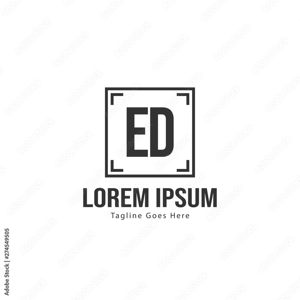 Initial ED logo template with modern frame. Minimalist ED letter logo vector illustration Initial ED logo template with modern frame. Minimalist ED letter logo vector illustration