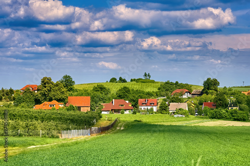 Beautiful village landscape in Southern Poland near Trzebnica