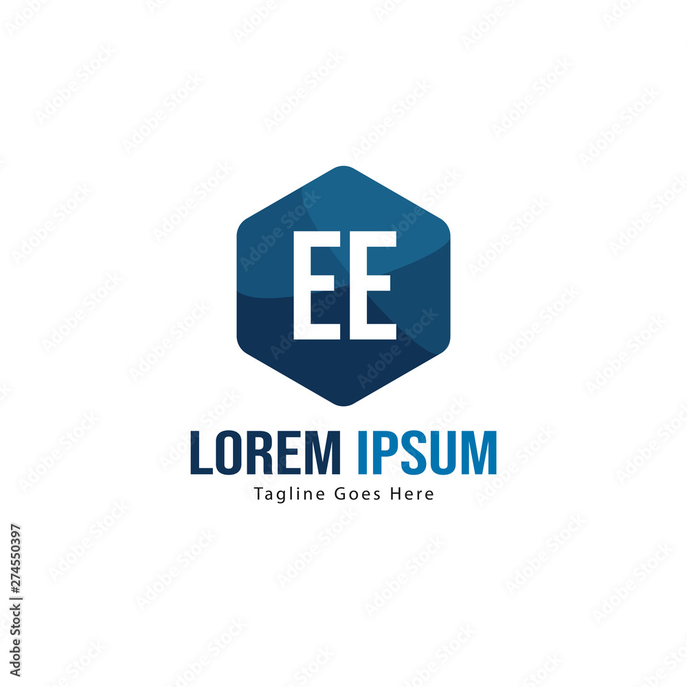 Initial EE logo template with modern frame. Minimalist EE letter logo vector illustration Initial EE logo template with modern frame. Minimalist EE letter logo vector illustration
