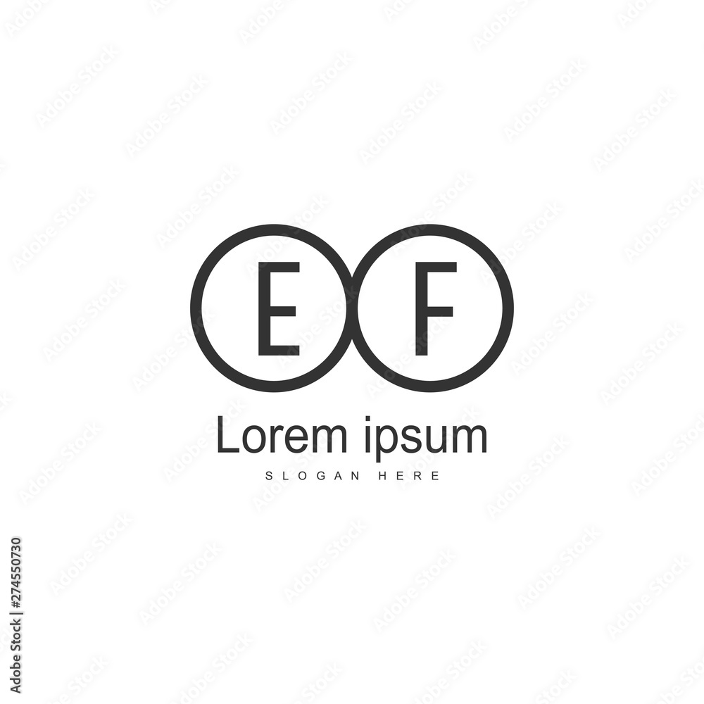 Initial EF logo template with modern frame. Minimalist EF letter logo vector illustration Initial EF logo template with modern frame. Minimalist EF letter logo vector illustration