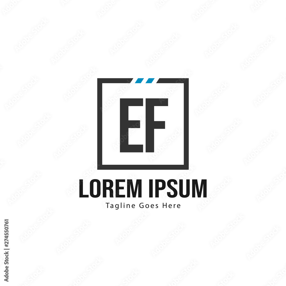 Initial EF logo template with modern frame. Minimalist EF letter logo vector illustration Initial EF logo template with modern frame. Minimalist EF letter logo vector illustration