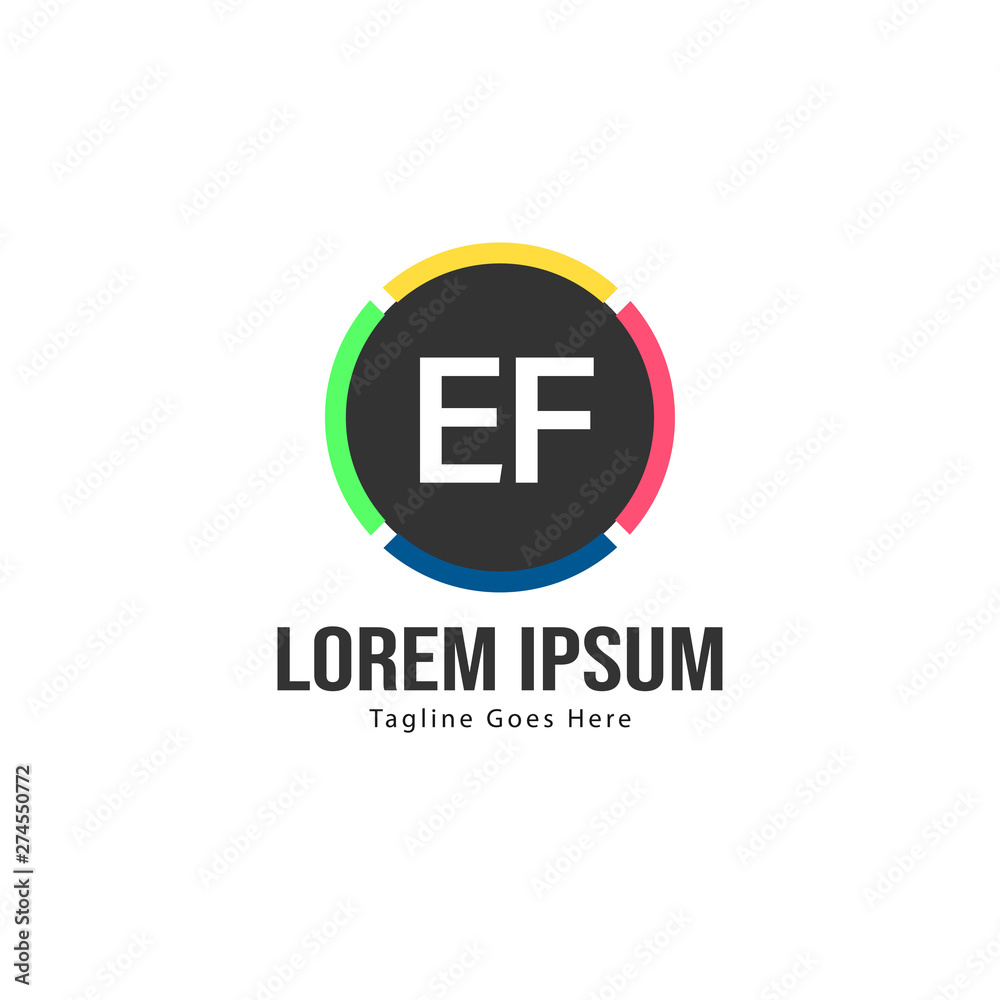 Initial EF logo template with modern frame. Minimalist EF letter logo vector illustration Initial EF logo template with modern frame. Minimalist EF letter logo vector illustration