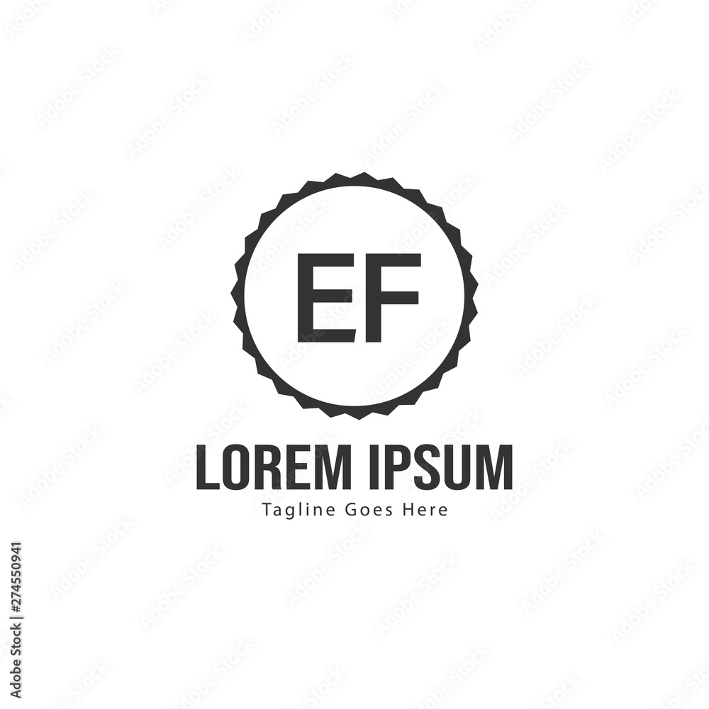 Initial EF logo template with modern frame. Minimalist EF letter logo vector illustration Initial EF logo template with modern frame. Minimalist EF letter logo vector illustration