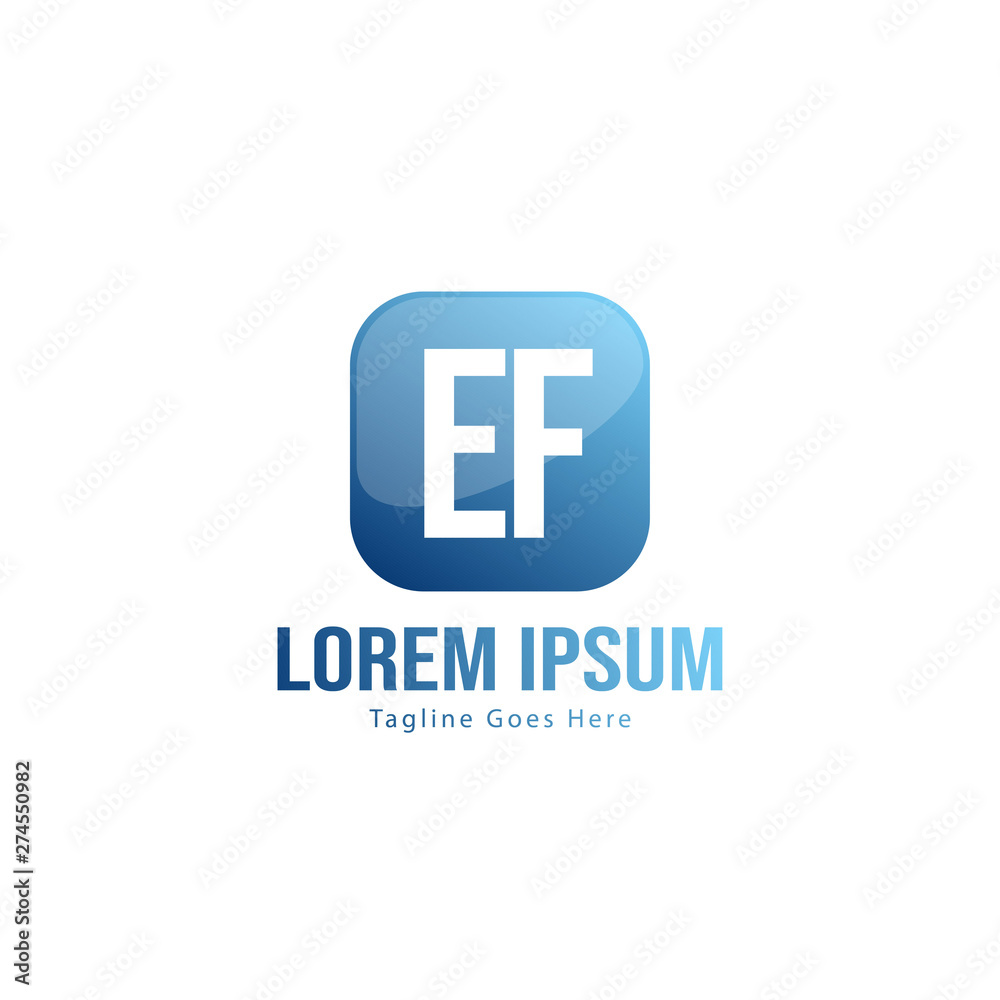 Initial EF logo template with modern frame. Minimalist EF letter logo vector illustration Initial EF logo template with modern frame. Minimalist EF letter logo vector illustration