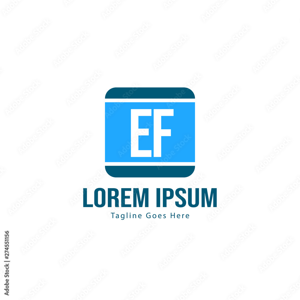 Initial EF logo template with modern frame. Minimalist EF letter logo vector illustration Initial EF logo template with modern frame. Minimalist EF letter logo vector illustration