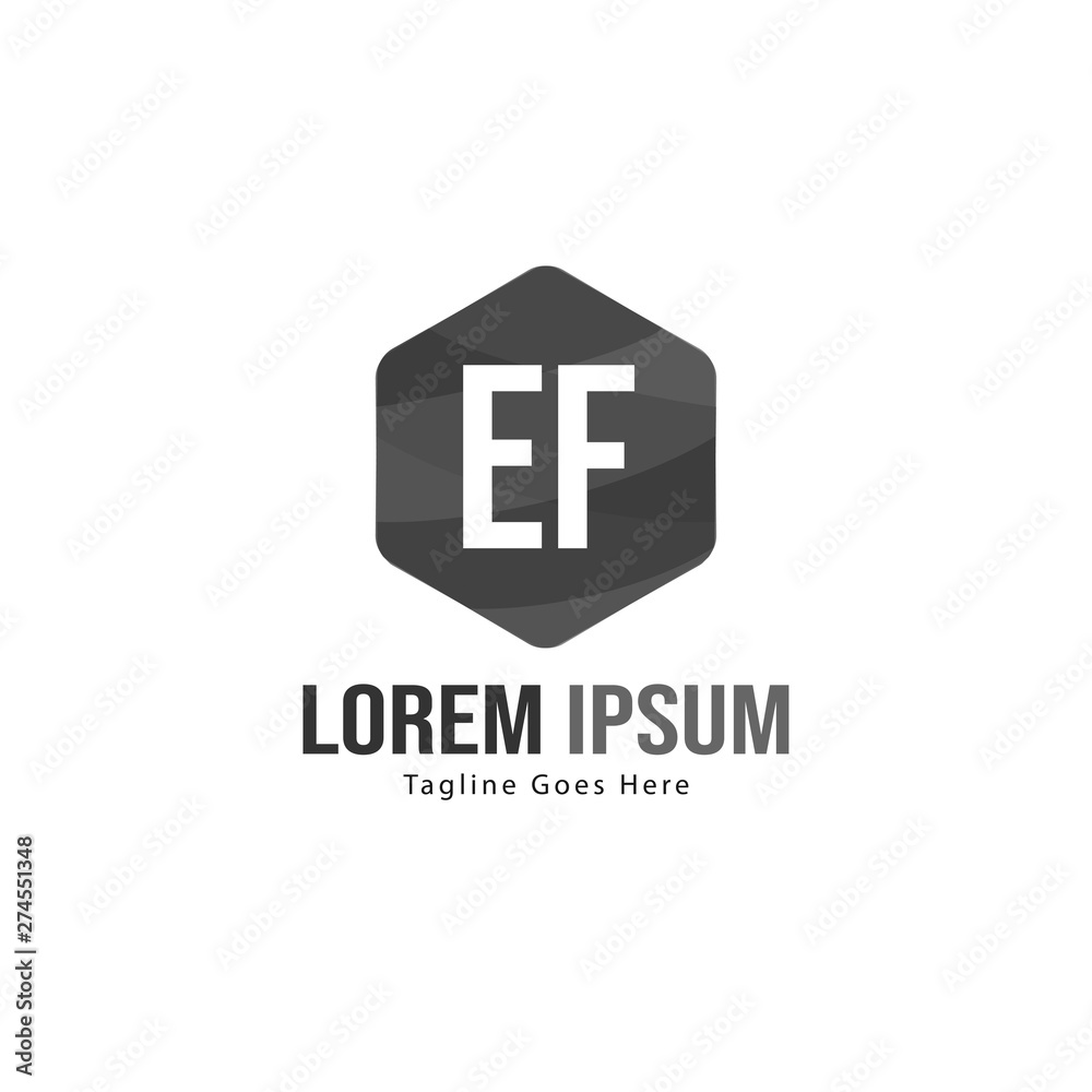 Obraz premium Initial EF logo template with modern frame. Minimalist EF letter logo vector illustration