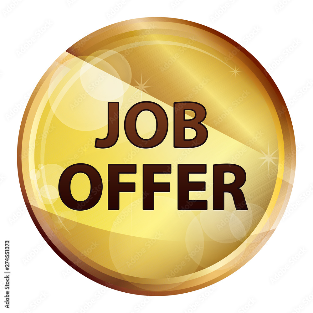 Job Offer Abstract Brown Round Button Job Offer Abstract Brown Round Button