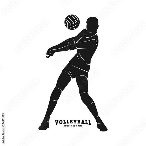 Volleyball Player Vector. Silhouette of Volleyball Player. Vector illustration © shuttersport