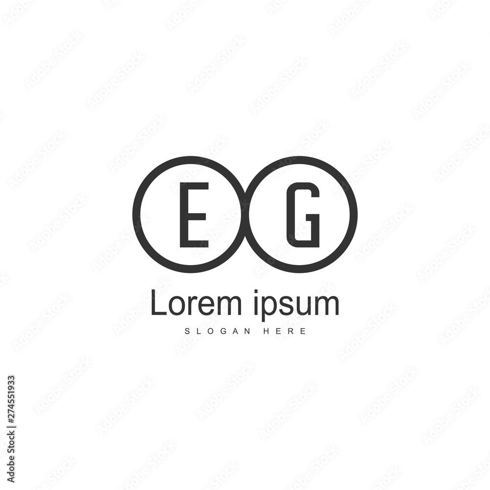 Initial EG logo template with modern frame. Minimalist EG letter logo vector illustration Initial EG logo template with modern frame. Minimalist EG letter logo vector illustration
