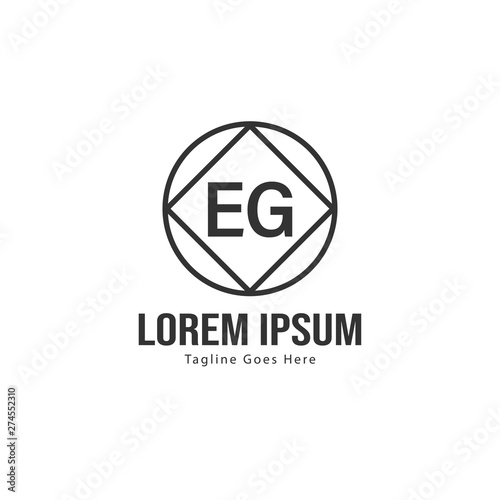Free Download Initial EG logo template with modern frame. Minimalist EG letter logo vector illustration - GFXLoad
