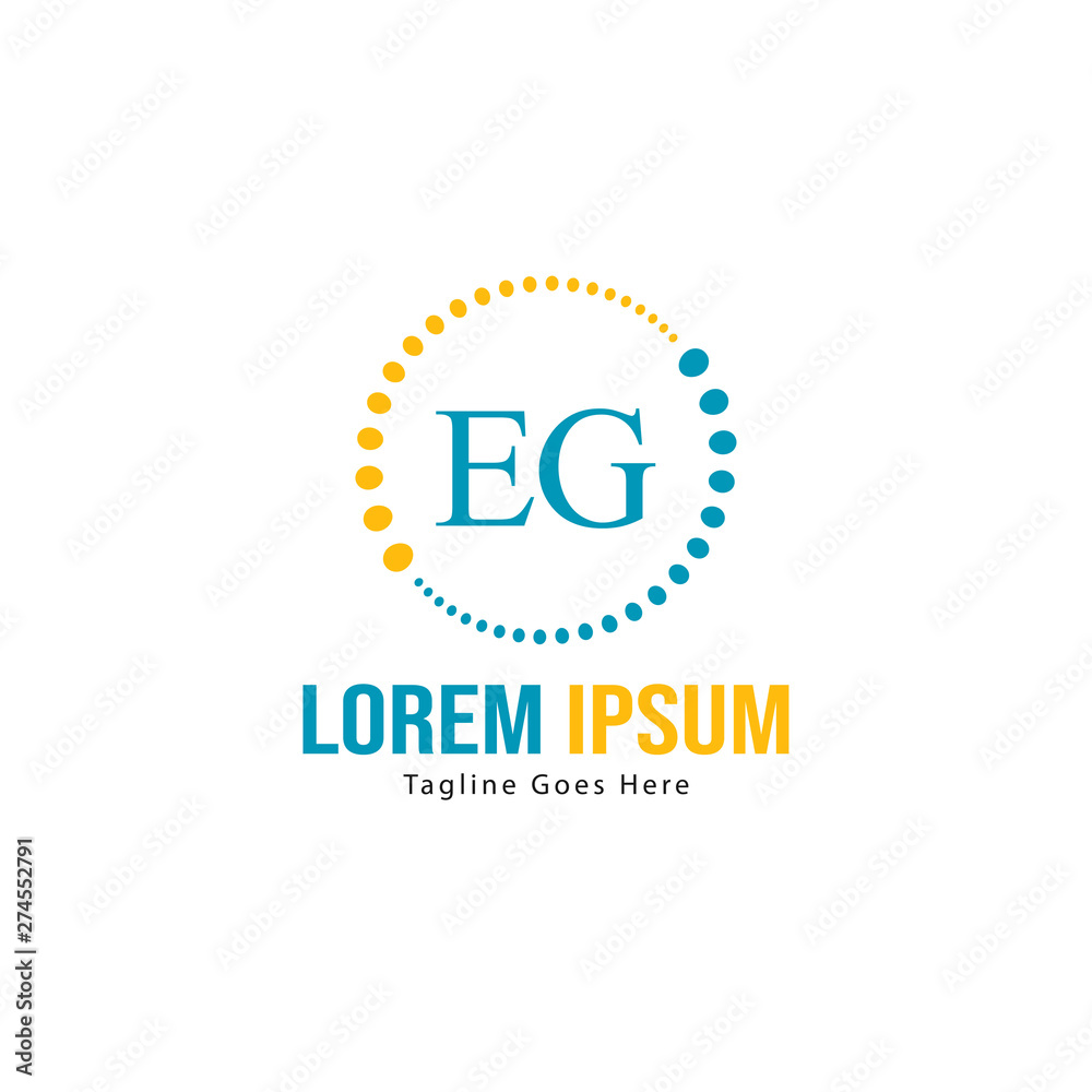 Initial EG logo template with modern frame. Minimalist EG letter logo vector illustration Initial EG logo template with modern frame. Minimalist EG letter logo vector illustration
