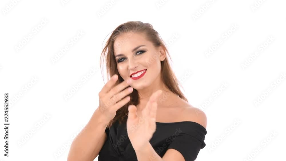 Holiday Concept. Beautiful girl is charming on the White Blackground. Holiday Concept. Beautiful girl is charming on the White Blackground.