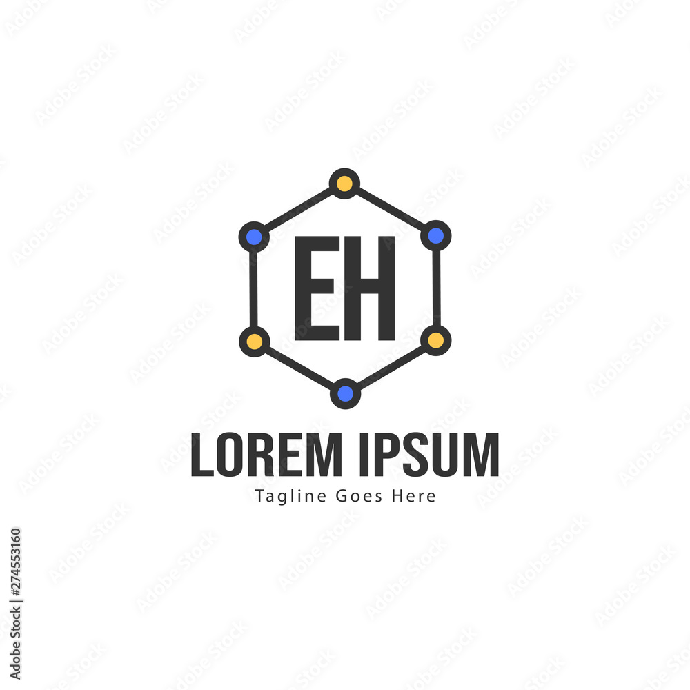 Initial EH logo template with modern frame. Minimalist EH letter logo vector illustration Initial EH logo template with modern frame. Minimalist EH letter logo vector illustration