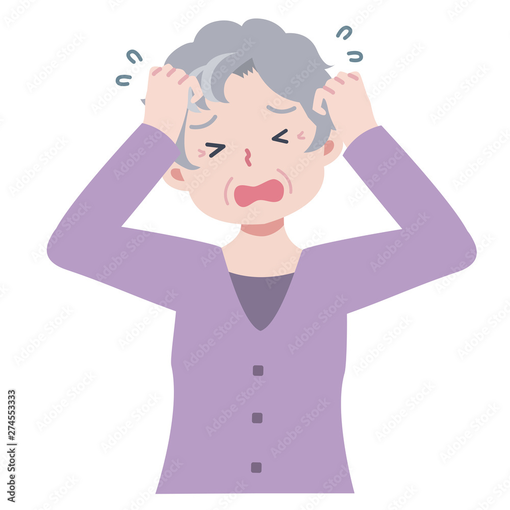 おばあちゃん 困る 焦る Stock Vector Adobe Stock