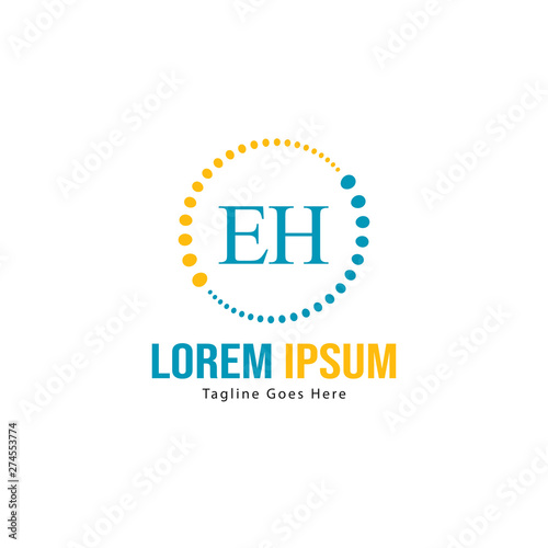 Wallpaper Mural Initial EH logo template with modern frame. Minimalist EH letter logo vector illustration Torontodigital.ca