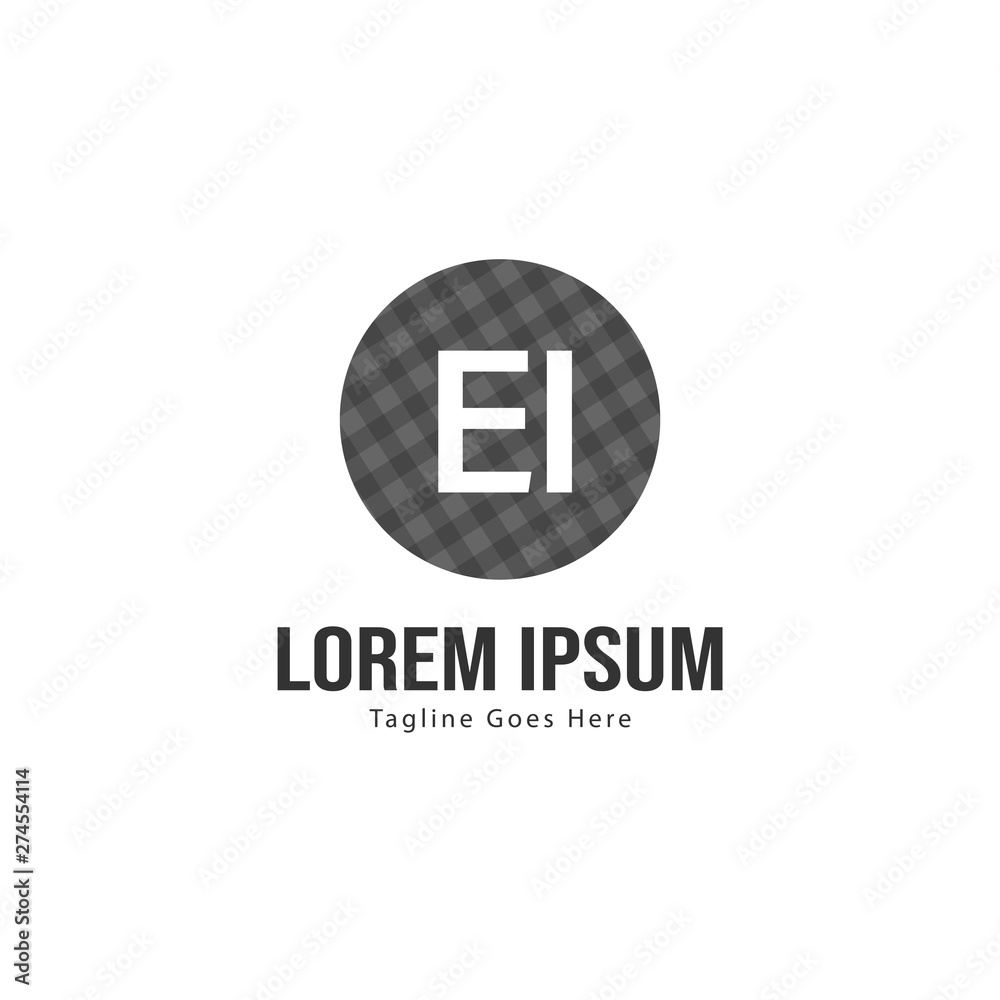 Initial EI logo template with modern frame. Minimalist EI letter logo vector illustration Initial EI logo template with modern frame. Minimalist EI letter logo vector illustration