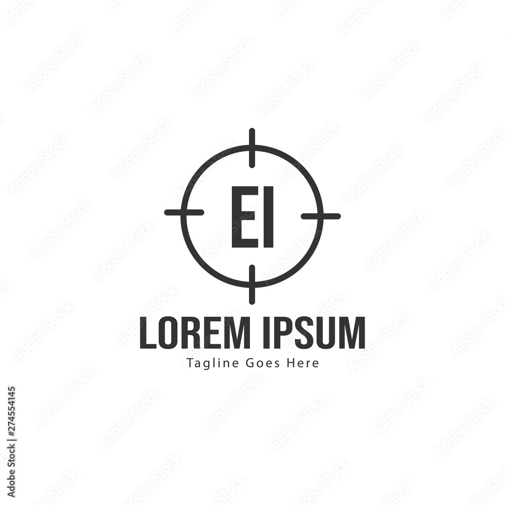 Initial EI logo template with modern frame. Minimalist EI letter logo vector illustration Initial EI logo template with modern frame. Minimalist EI letter logo vector illustration