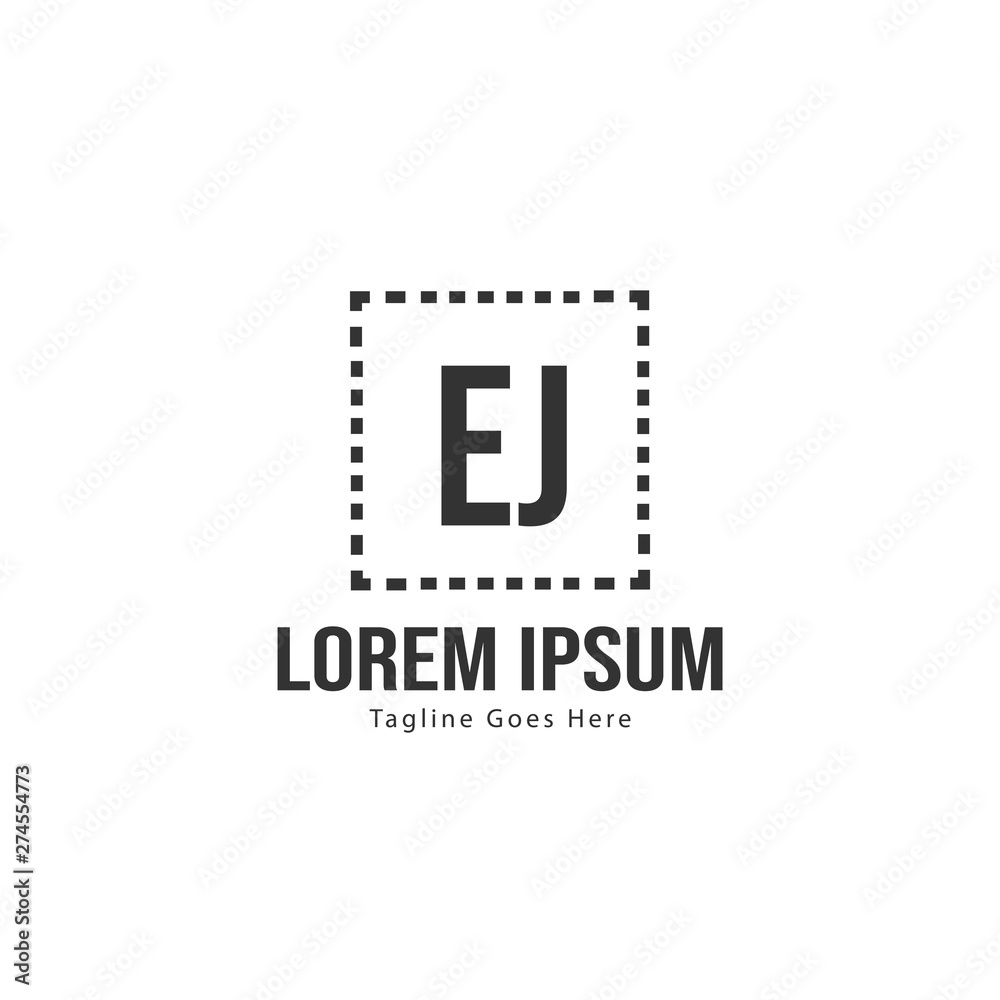 Obraz premium Initial EJ logo template with modern frame. Minimalist EJ letter logo vector illustration