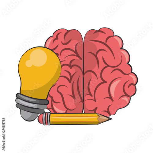 Human brain intelligence and creativity cartoons