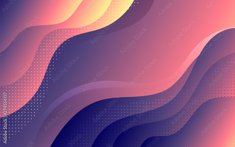 Fototapeta premium Elegant Colorful Complex Wave and circle polka dot abstract background