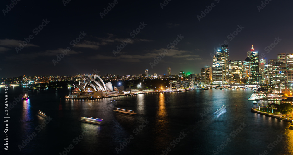 SYDNEY - May 20: View of the iconic Sydney Opera House at night on May 20, 2016 in Sydney, Australia.