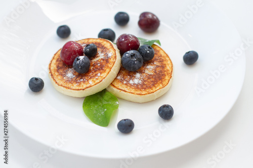 puncakes on white plate