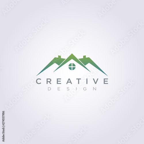 House Roof Vector Illustration Design Clipart Symbol Logo Template