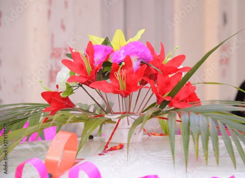 flower close us in marriages and parties for celebration red yellow roses