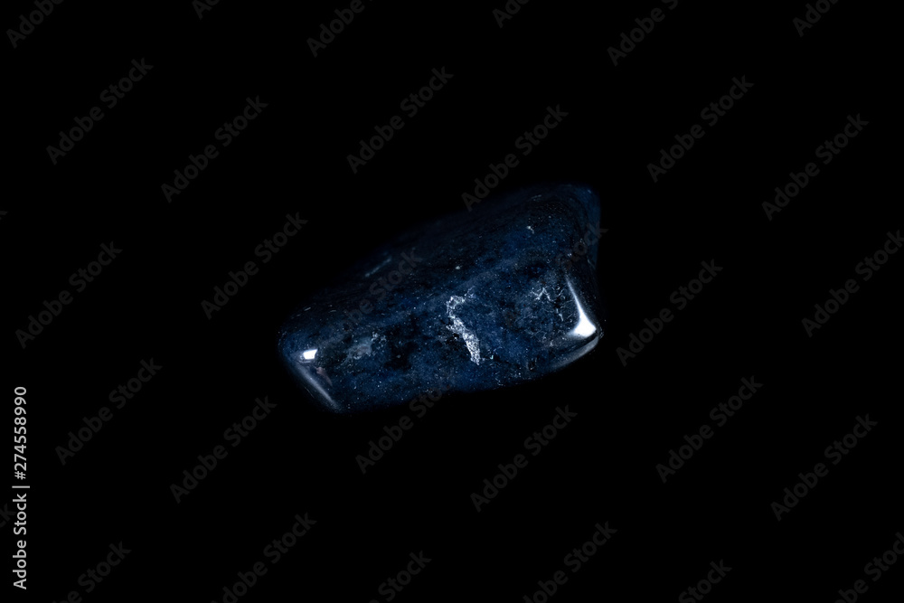 Blue Dumortierite Mineral on Black