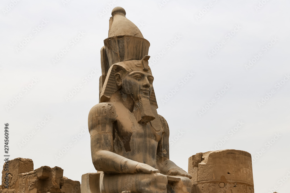 Sculpture in Luxor Temple in Luxor, Egypt