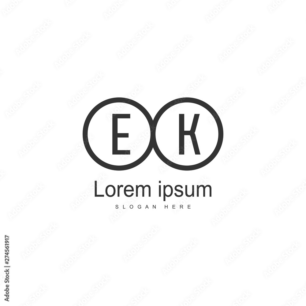 Initial EK logo template with modern frame. Minimalist EK letter logo vector illustration Initial EK logo template with modern frame. Minimalist EK letter logo vector illustration