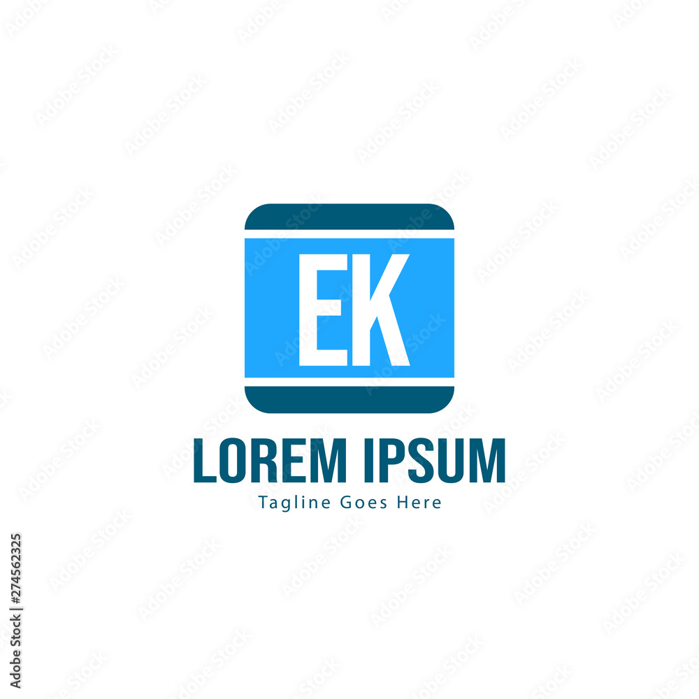 Initial EK logo template with modern frame. Minimalist EK letter logo vector illustration Initial EK logo template with modern frame. Minimalist EK letter logo vector illustration
