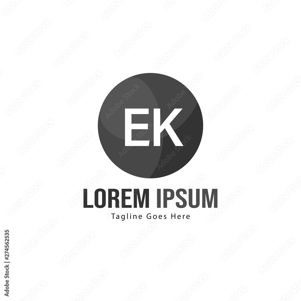 Initial EK logo template with modern frame. Minimalist EK letter logo vector illustration Initial EK logo template with modern frame. Minimalist EK letter logo vector illustration