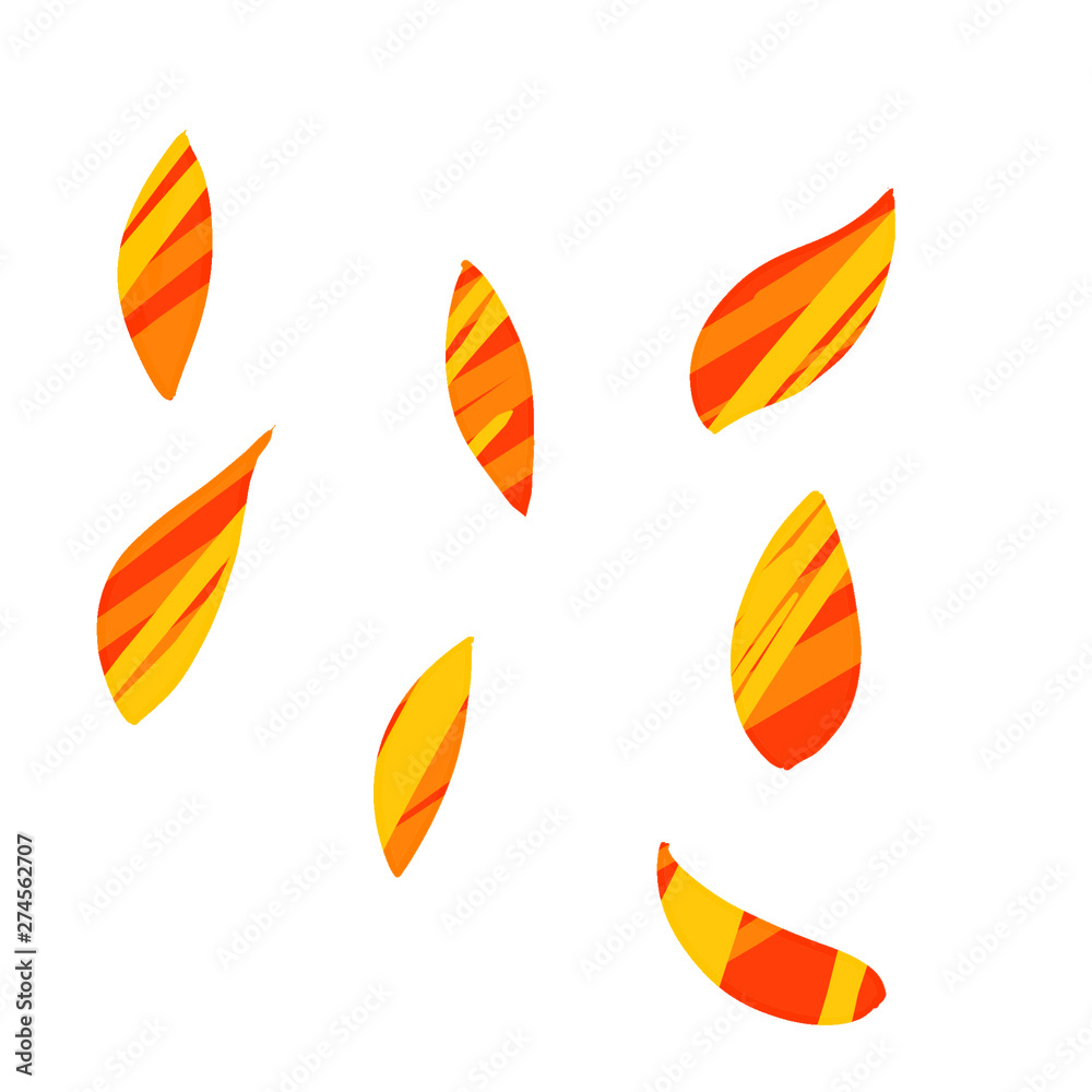 Set of orange autumn leaves Set of orange autumn leaves