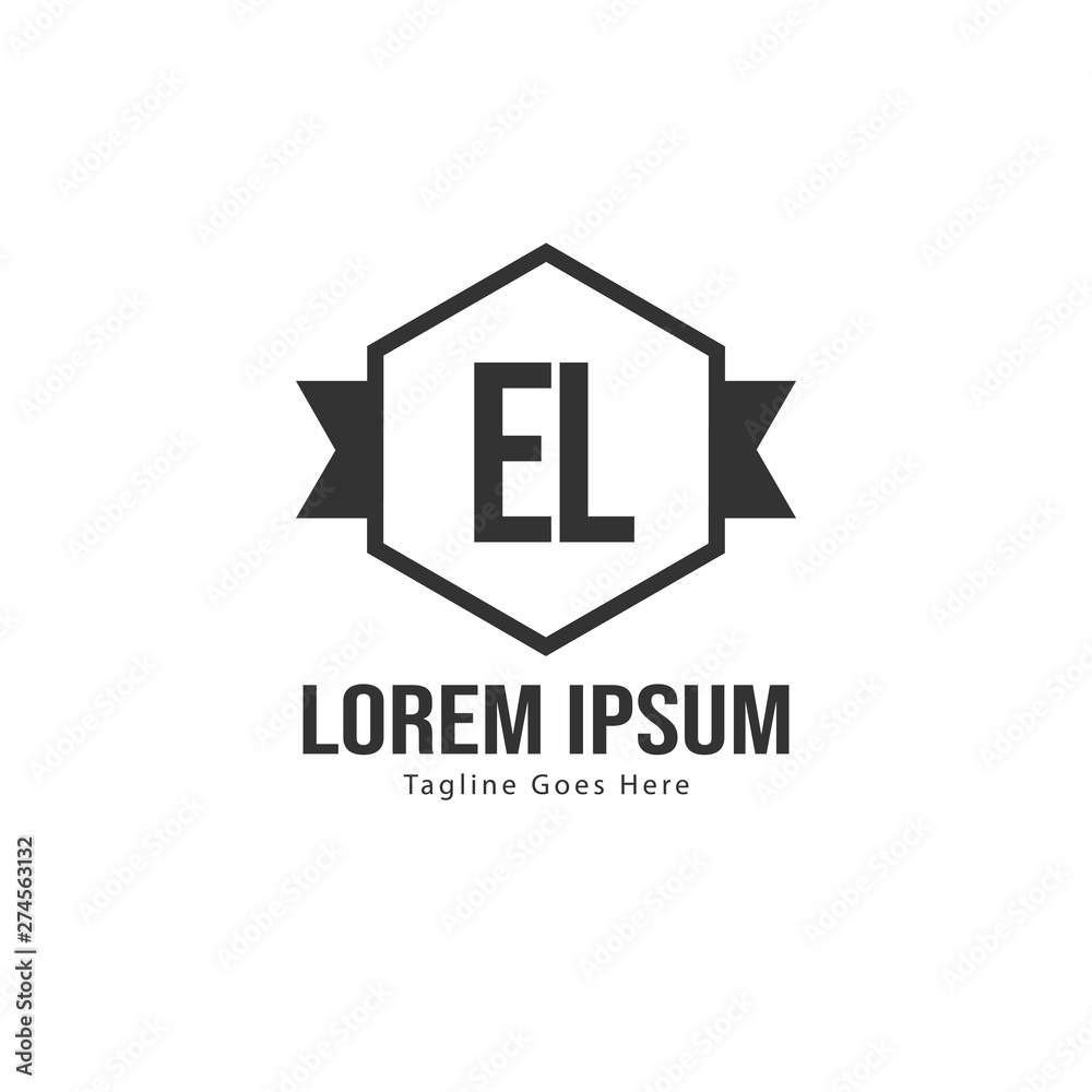 Initial EL logo template with modern frame. Minimalist EL letter logo vector illustration Initial EL logo template with modern frame. Minimalist EL letter logo vector illustration