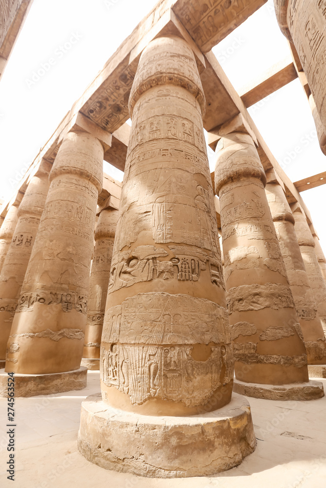 Columns in Hypostyle Hall of Karnak Temple, Luxor, Egypt Columns in Hypostyle Hall of Karnak Temple, Luxor, Egypt