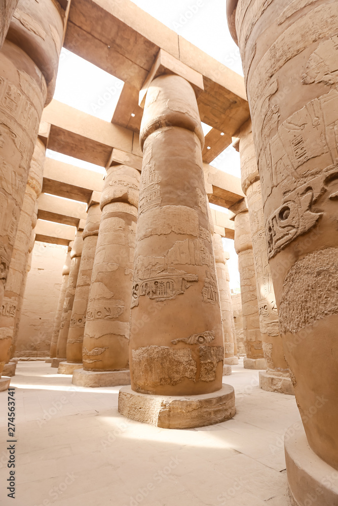 Columns in Hypostyle Hall of Karnak Temple, Luxor, Egypt Columns in Hypostyle Hall of Karnak Temple, Luxor, Egypt