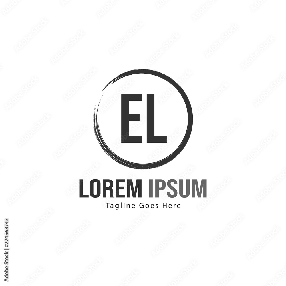 Initial EL logo template with modern frame. Minimalist EL letter logo vector illustration Initial EL logo template with modern frame. Minimalist EL letter logo vector illustration
