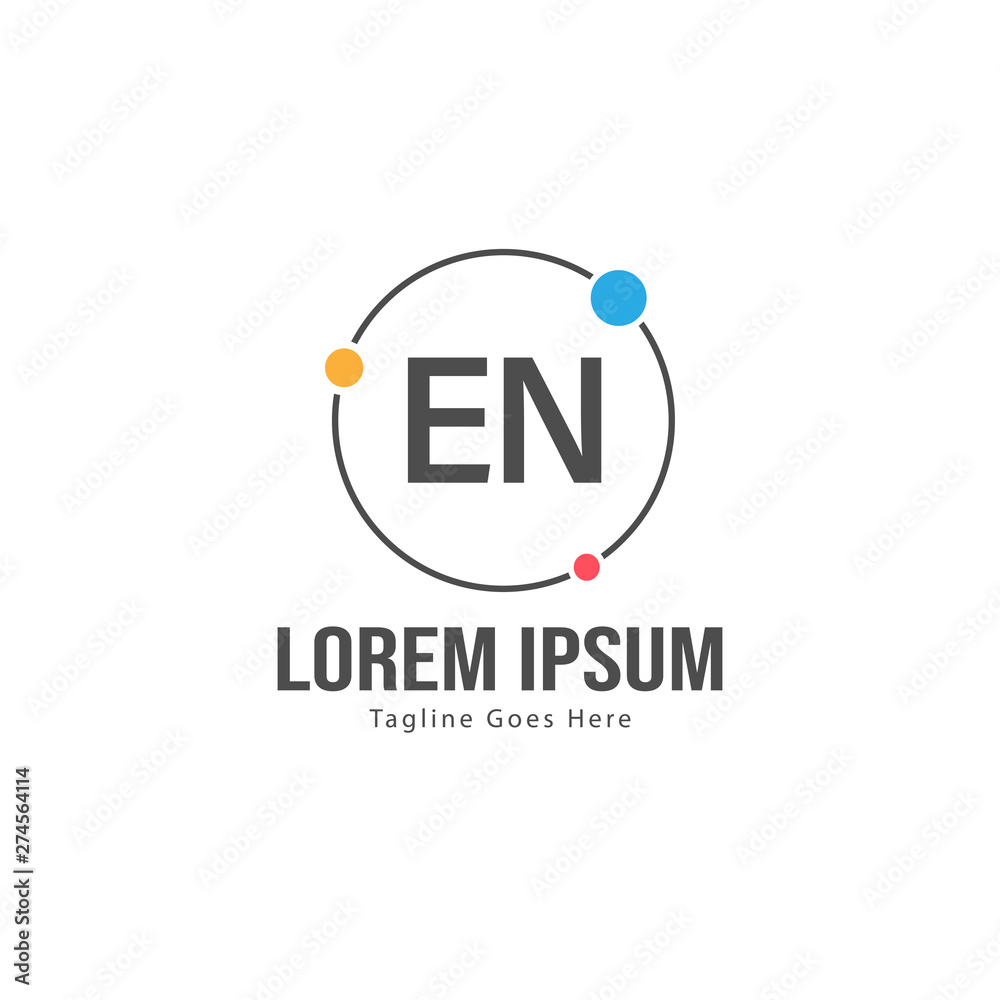 Initial EN logo template with modern frame. Minimalist EN letter logo vector illustration Initial EN logo template with modern frame. Minimalist EN letter logo vector illustration