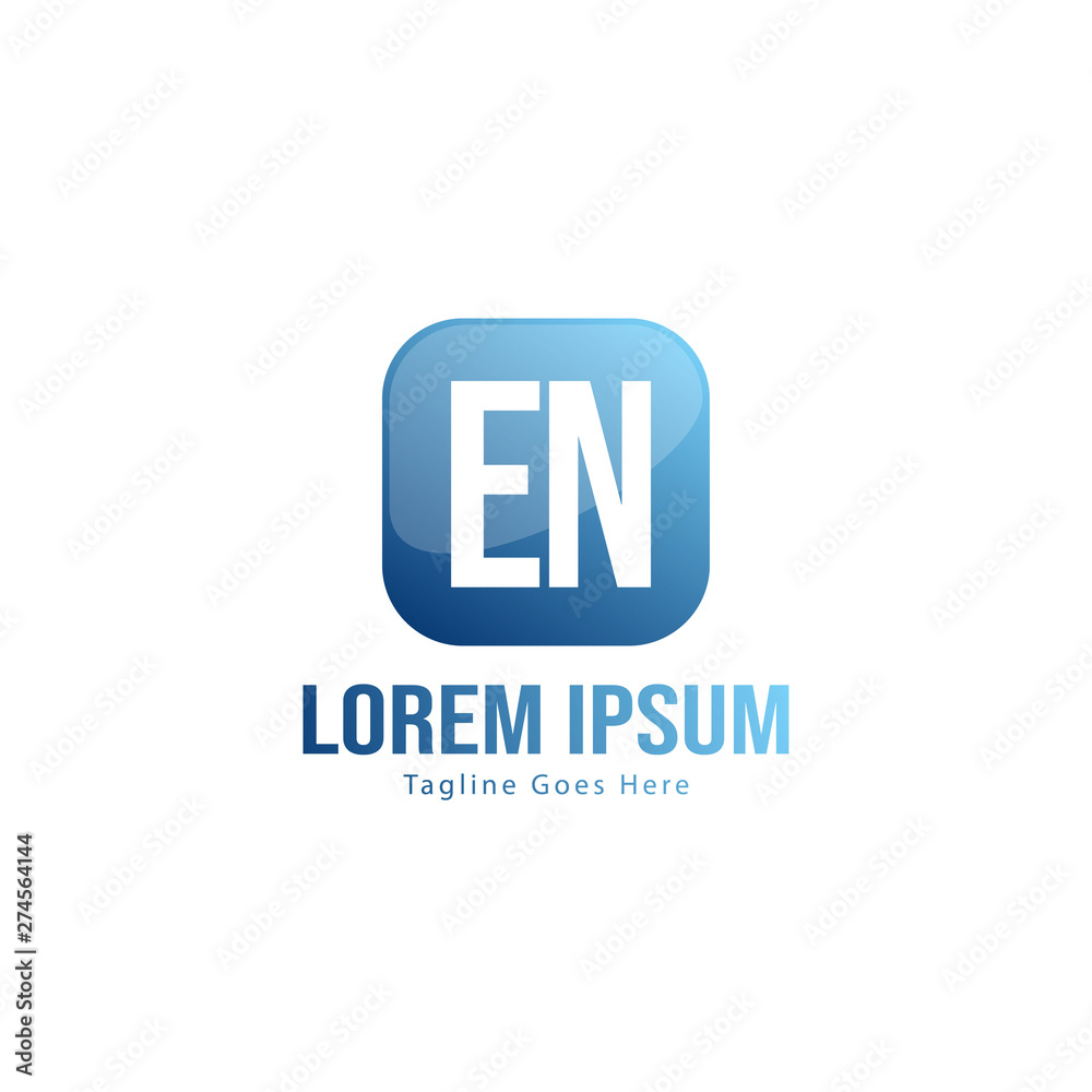 Initial EN logo template with modern frame. Minimalist EN letter logo vector illustration Initial EN logo template with modern frame. Minimalist EN letter logo vector illustration