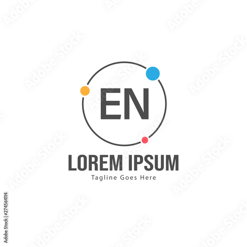 Wallpaper Mural Initial EN logo template with modern frame. Minimalist EN letter logo vector illustration Torontodigital.ca