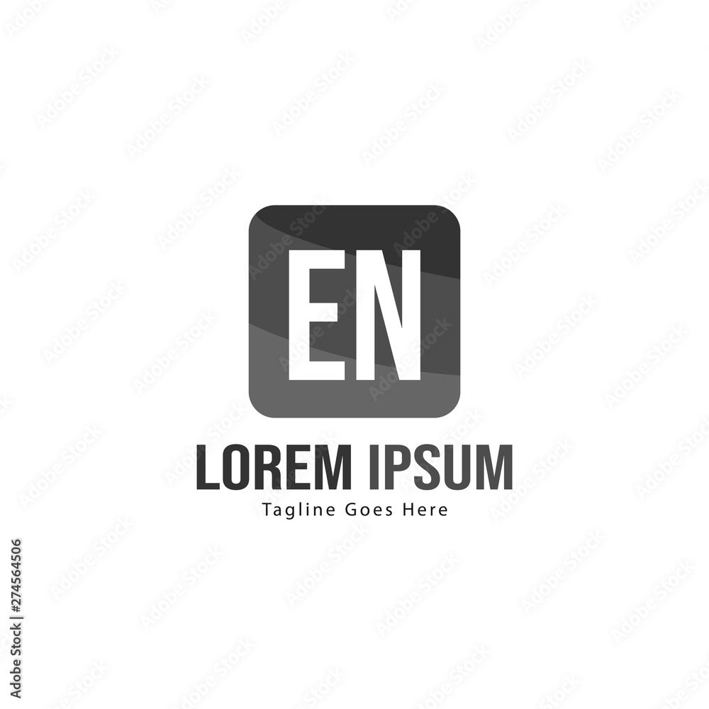 Initial EN logo template with modern frame. Minimalist EN letter logo vector illustration Initial EN logo template with modern frame. Minimalist EN letter logo vector illustration