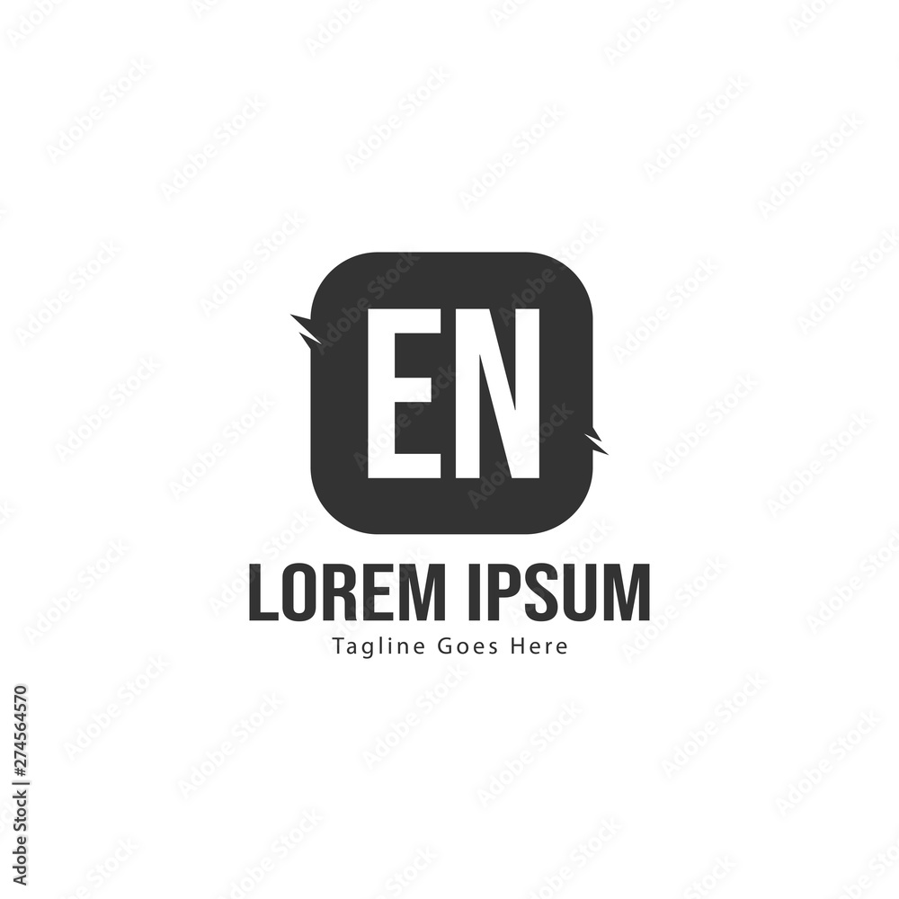 Fototapeta premium Initial EN logo template with modern frame. Minimalist EN letter logo vector illustration